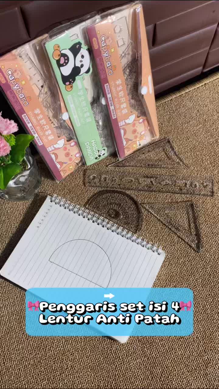 [READY] Aimilo Penggaris Segitiga Busur dan Lurus Fancy Anak / Premium Ruler