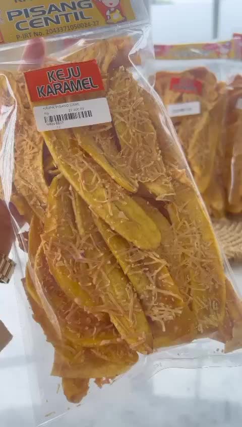 Keripik Pisang Centil Keju Karamel