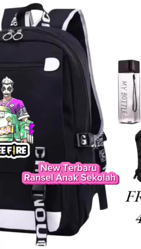 Tas Ransel Fashion Gambar Krater FF JK 0179 Ransel Sekolah Anak Cowo sd Smp Led