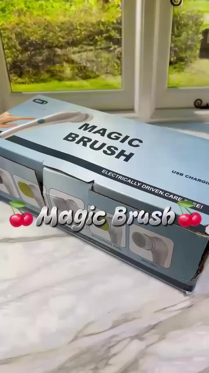 Sikat Pembersih Listrik Tanpa Kabel Genggam 5-in-1 Sikat Pembersih Tahan Air Sepenuhnya Otomatis untuk Penggunaan di Rumah