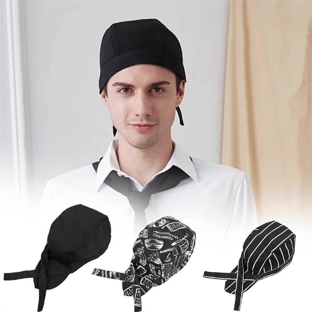 Topi Chef Jepang/Topi Chef Pria/Topi Masak Koki Perempuan/Topi Pirate Chef/Topi Chef Ikat