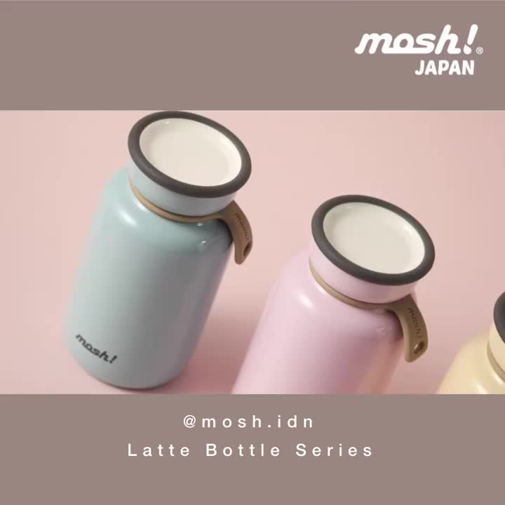 Mosh Bottle Latte Tumbler Botol Minum Termos Stainless 450ML BLACK