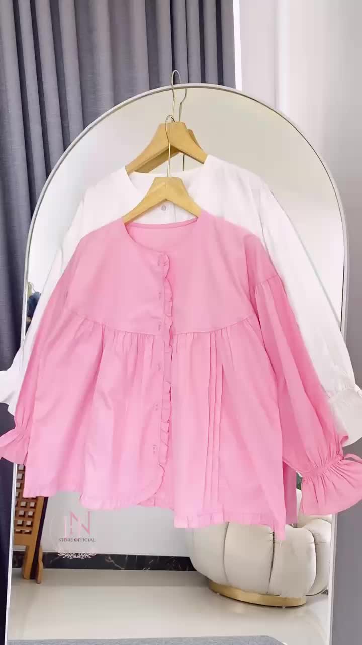 Natasya Blouse Baju Kancing Wanita Katun Poplin Atasan Casual