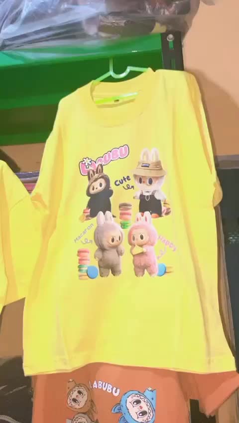 kaos anak labubu the moster unisex 1_12th Katun Cowok Cewek Cotton Combed