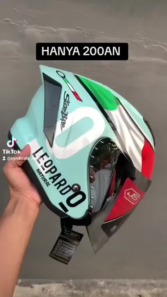 Helm JS Armor Half Face Leopard Redbull Space Monkey Star Grey Polos Solid dengan Visor Iridium Motorcycle - Ukuran M L XL