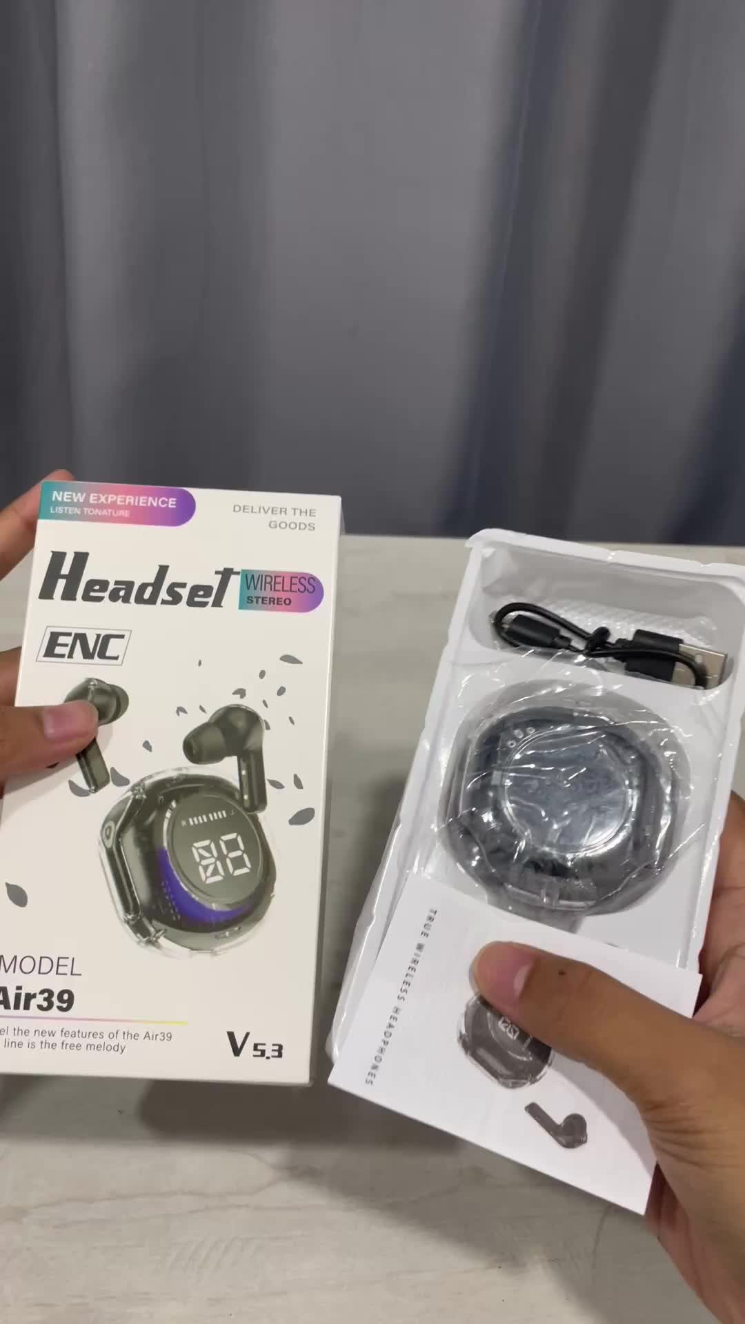 Earphone Bluetooth Nirkabel TWS 5.3 CID18 dengan Mikrofon dan Pengisian Casing - Earbud Headset Wireless Led