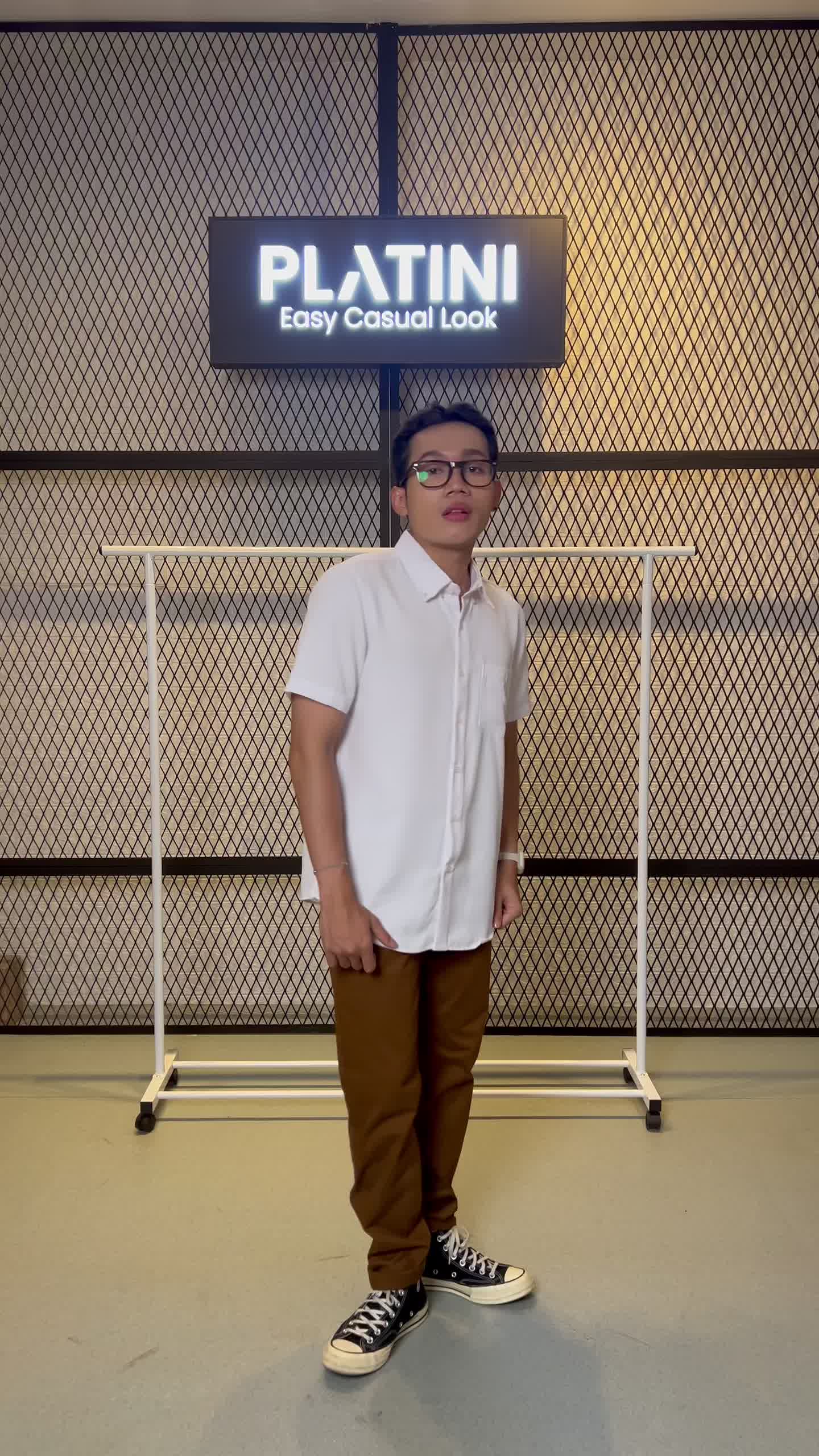 Platini Kemeja Polos Putih Pendek Polinosic 63014