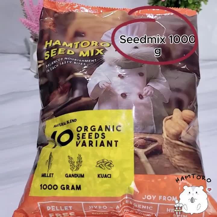 Hamtoro Seedmix EXTRA OATS Makanan Hamster 1 kg BONUS Rice Cracker Hamster Food With Salmon Oil