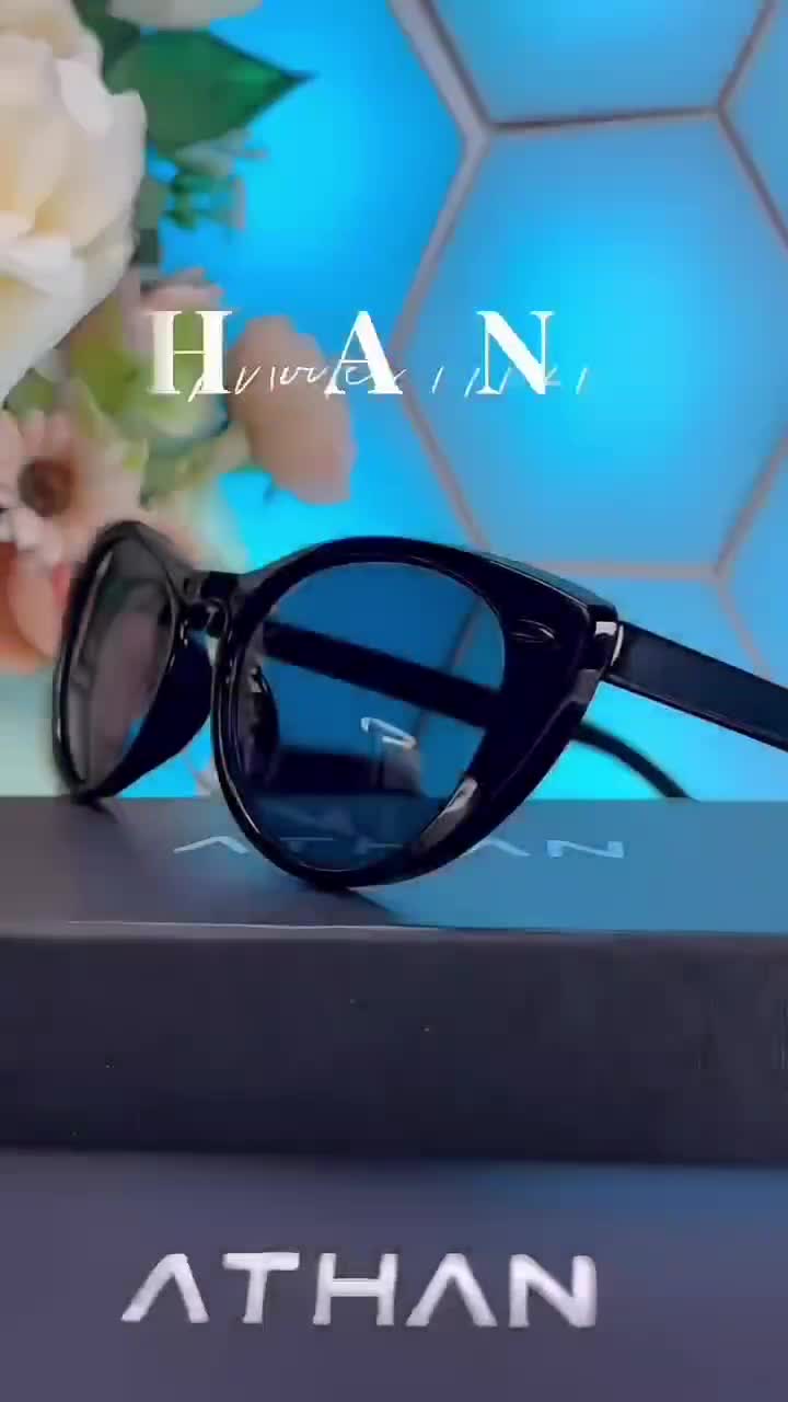 [Premium Box]ATHAN Kacamata Wanita Hitam Anti UV 400 Model Mata Kucing Bahan Simpel Kokoh Kacamata Unisex Hitam Modis Terkini Untuk Pria 19121[COD]