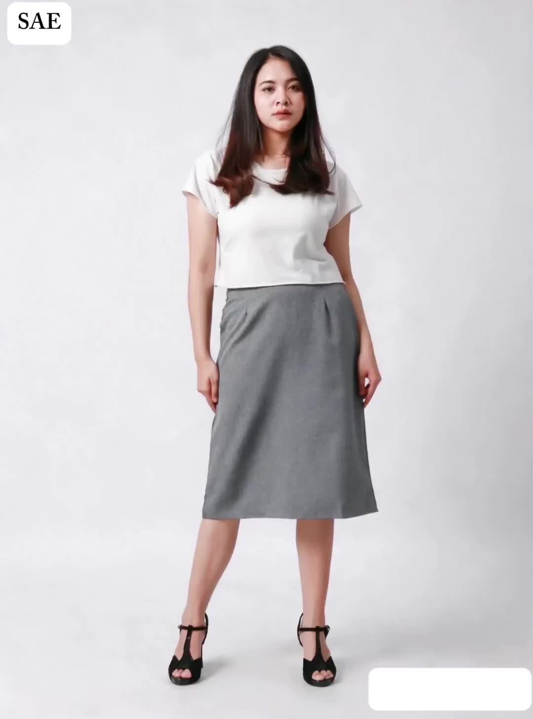 Rok Kerja 7 8 Wanita Premium - Rok Kerja Bawah Lutut