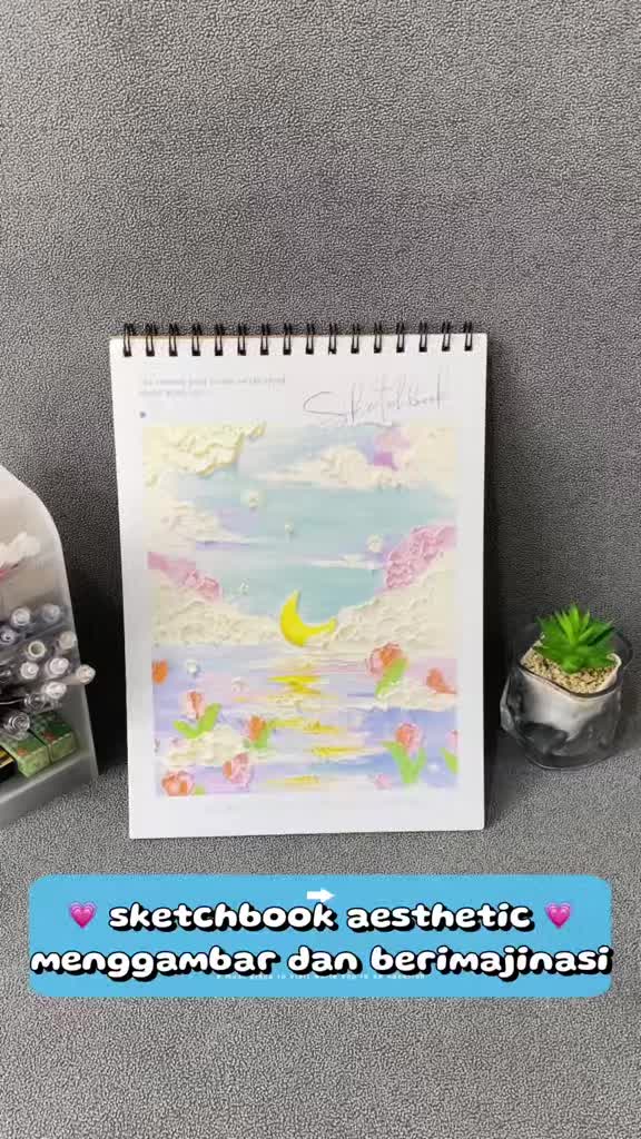 [READY] Aimilo - Sketchbook A4 Aesthetic Buku Gambar Vertikal Jilid Spiral 45 Lembar/90 Halaman