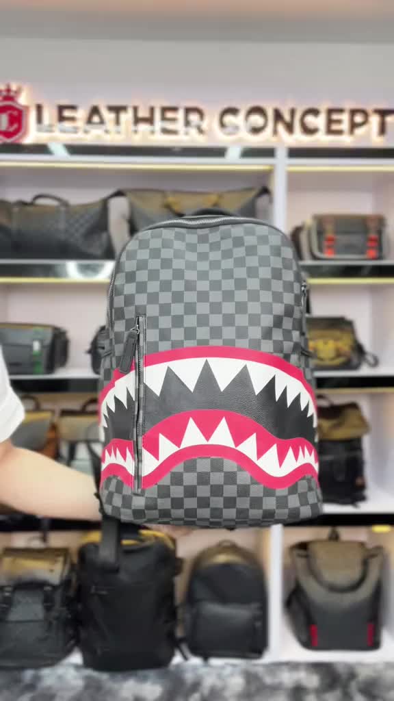 Leather Concept T-REX MONOGRAM Tas Ransel Kulit Pria Backpack Pria Tas Kuliah Pria T-Rex