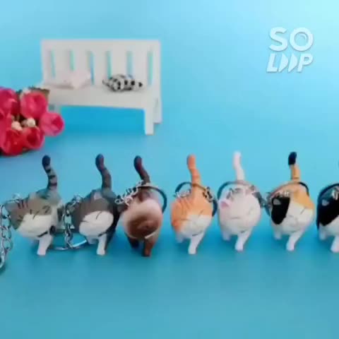 Totsworld Gantungan Kunci Kucing Lucu imut Keychain Walking Cat Cute