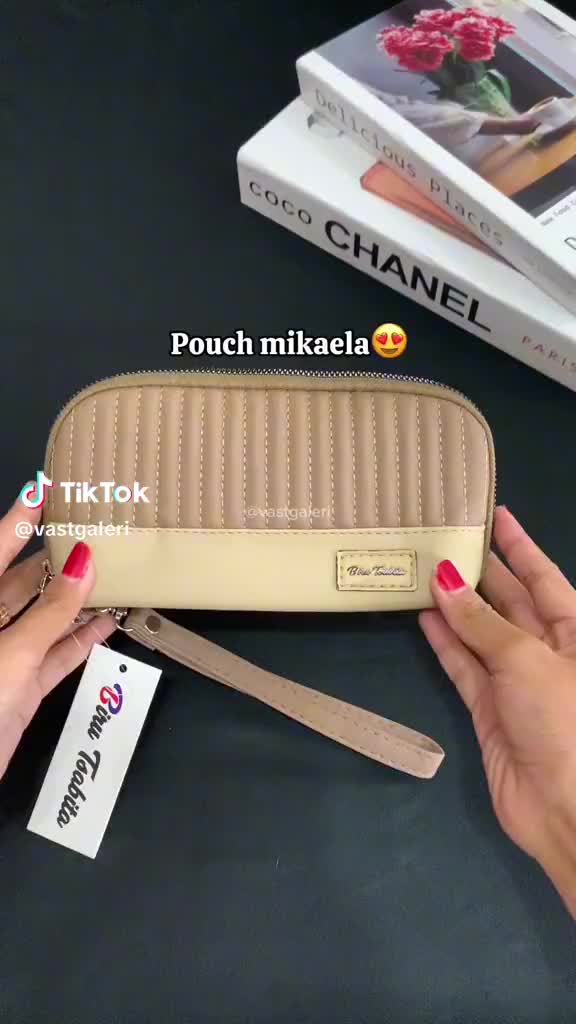 Vast Galeri DOMPET MIKAELA BIRU TSABITA - Dompet Hp  Kartu  Panjang Bordir Anti Air dompet koin Uang Wanita waterproof Casual