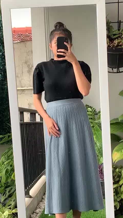 [A-135] Rok Knit Midi Skirt Rajut, Rok Rajut Premium