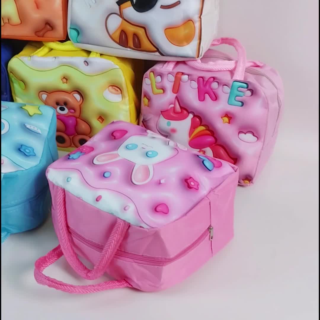 Tas Bekal Makan Anak Sekolah Cooler Lunch Bag Karakter Kartun Lucu Tempat Penyimpanan Kotak Makanan TB-09-TBK