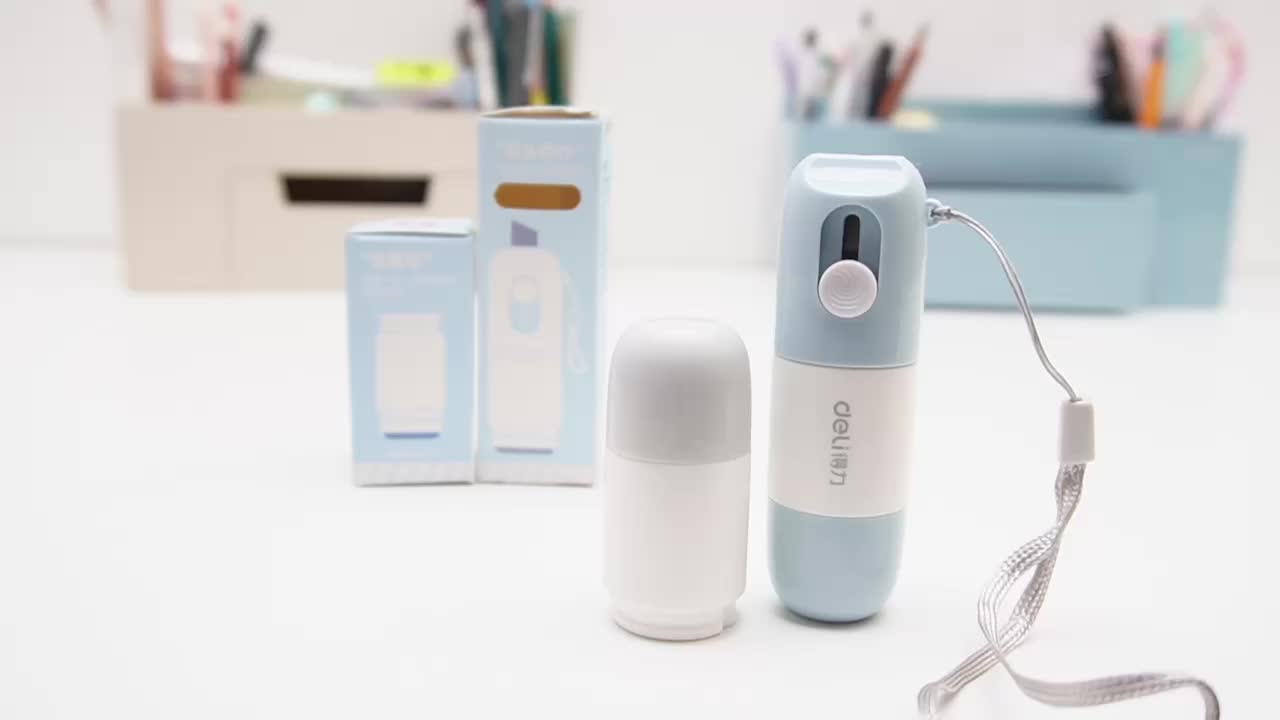 Deli Office Roller Stamp / Stempel Pelindung Data 2 in 1 Dengan Cutter / Penghapus Nama + Alamat Resi JQ12X