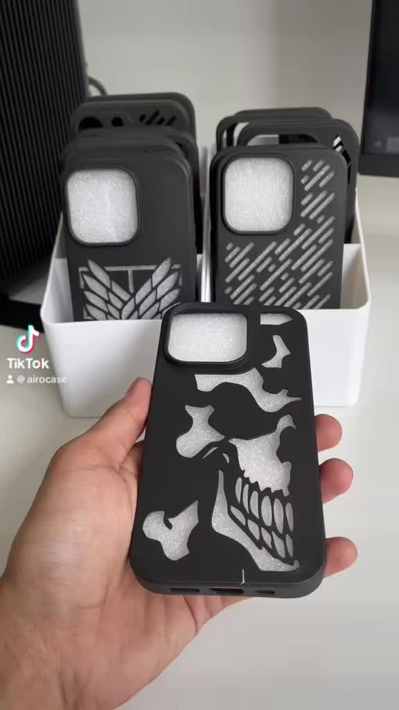 CASE IPHON* PREMIUM Motif Tengkora - Airocase Slim Hole Casing