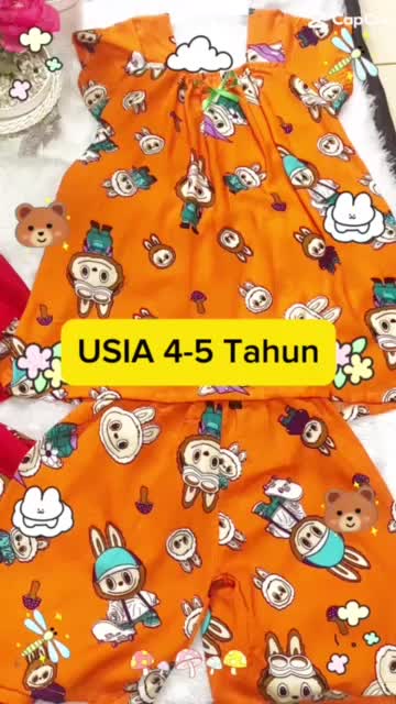 SETELAN BAJU TIDUR ANAK PEREMPUAN USIA 4-5 TAHUN
