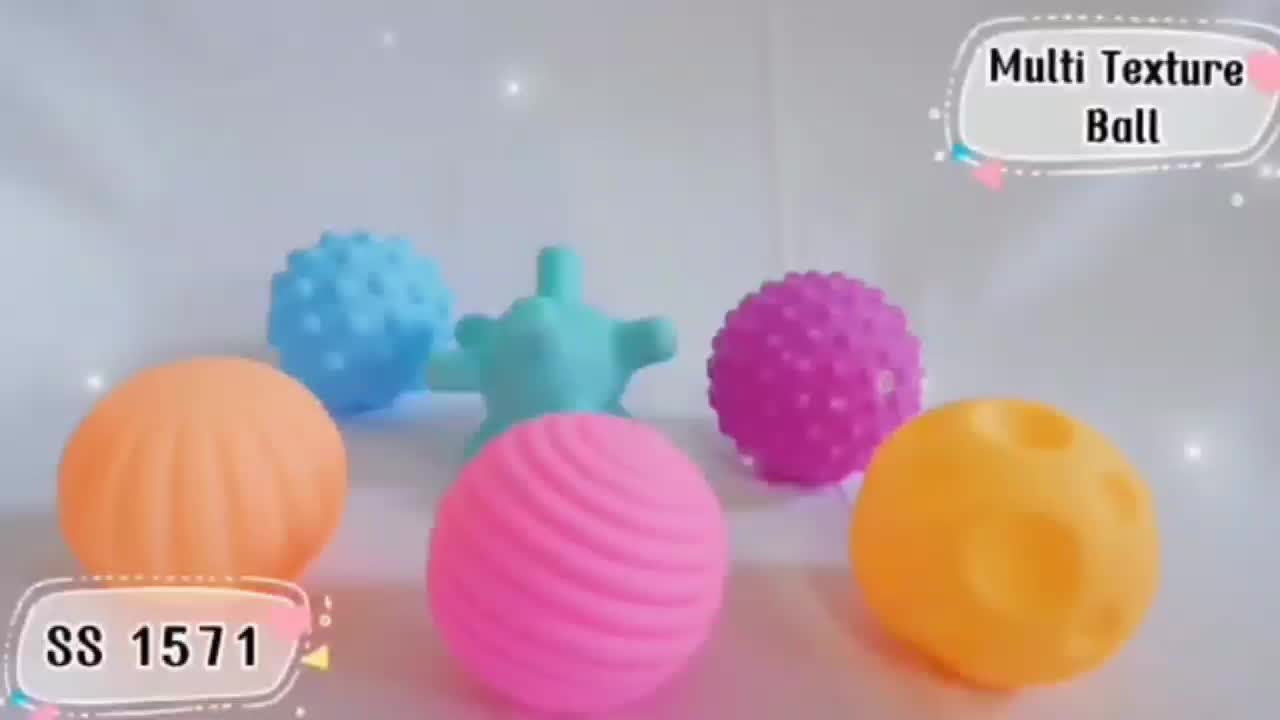 6pcs Set Mainan Bayi Bola Sensory Multi Texture Ball SS 1571 Toys Anak-Anak
