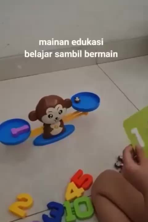 Mainan Edukasi Anak Bayi Belajar Berhitung Timbangan Monyet Angka SNI
