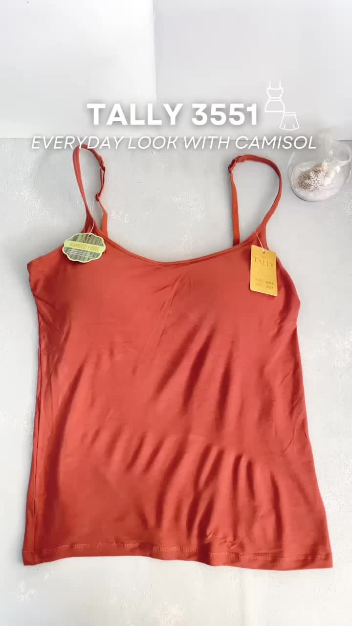 Tally 3551 ; 3015 Camisol Atasan Tanktop Singlet Polos Wanita Katun Bamboo | Ada Cup | Free Size