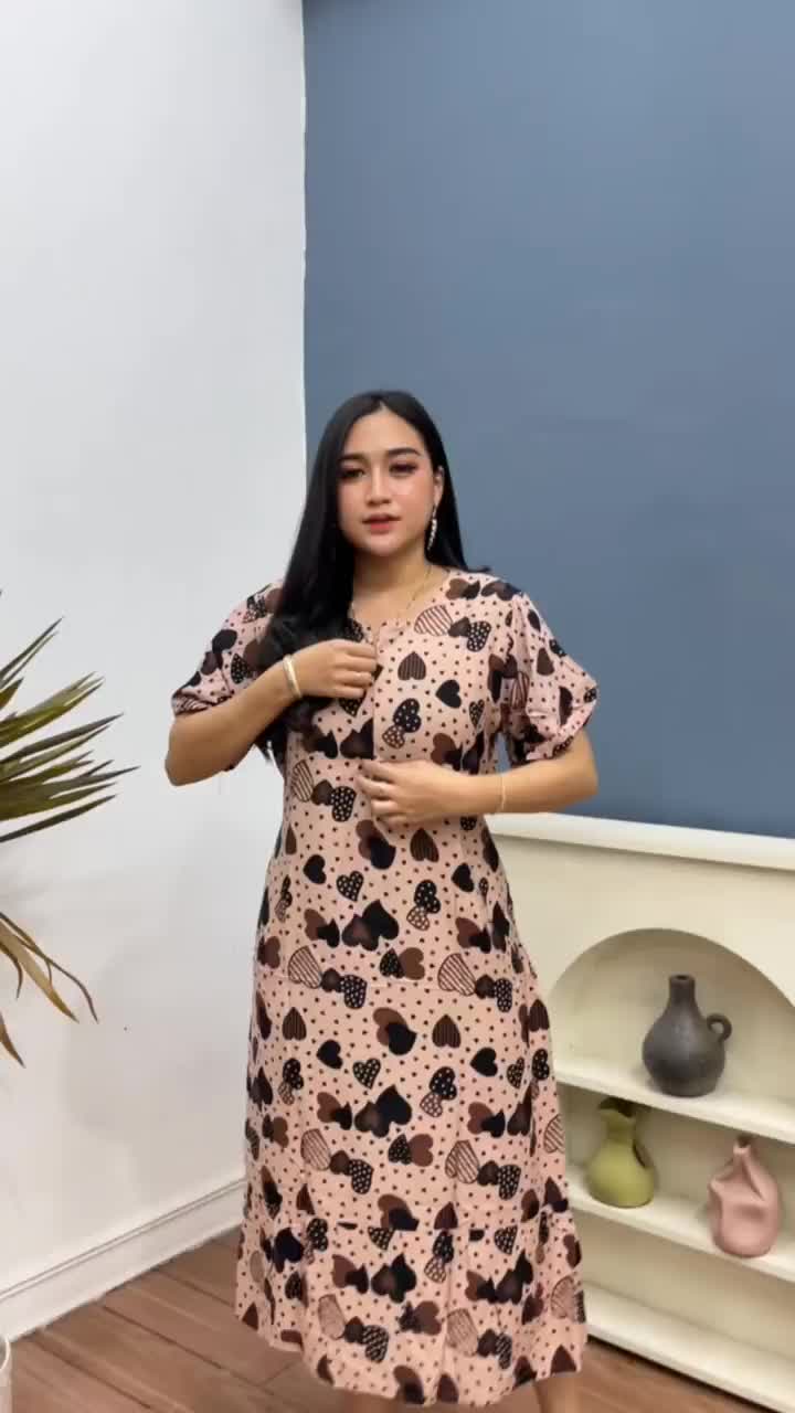 Daster Wanita Rayon Busui resleting depan baju tidur daster kekinian
