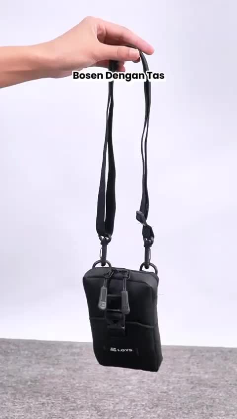 Tas LOYS KIMMY Dompet Handphone Kartu Anti Bara Waterproof Hitam untuk Pria - Polifilament Anti Bara, Slot Oranizer, Smart Access Pocket