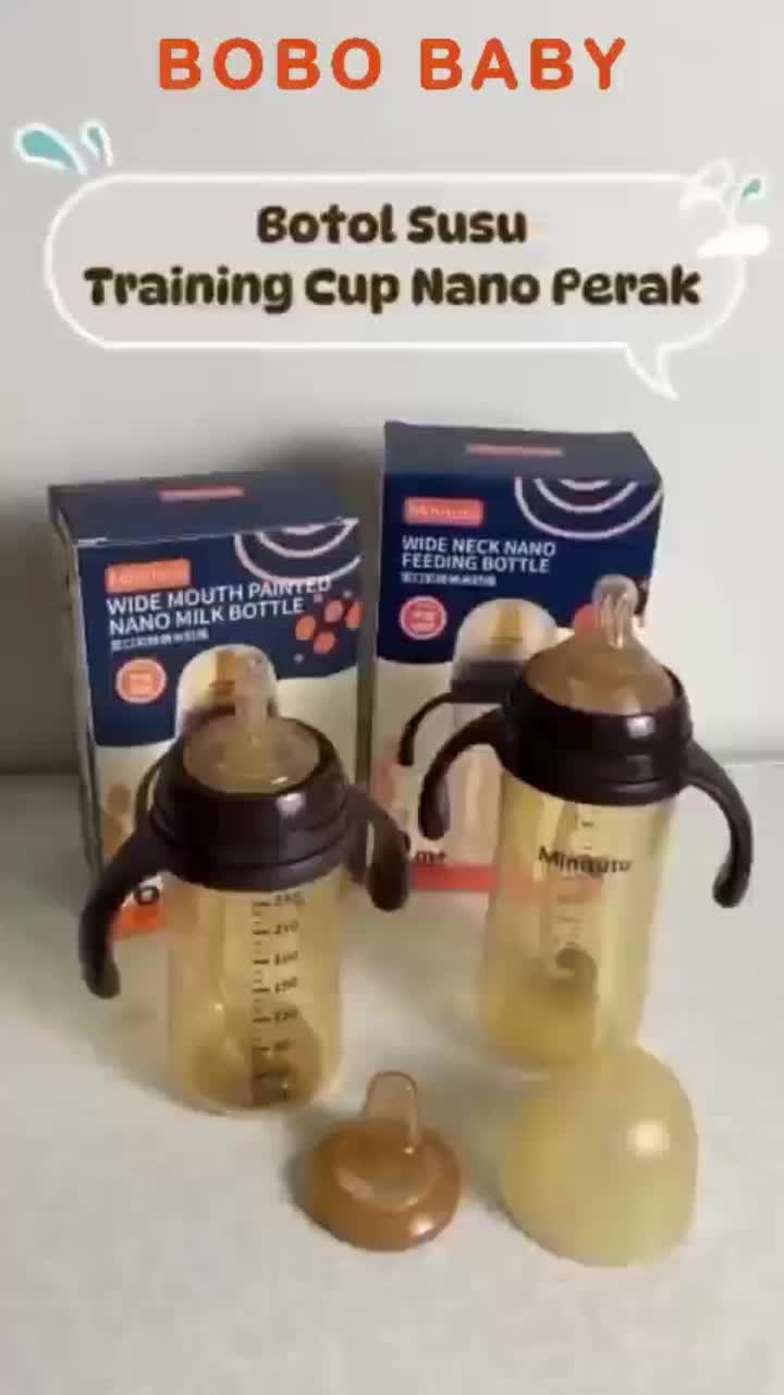 Minitutu Botol Susu Bayi PP 3 in 1 Anti Kolik Botol Minum Sedotan 6 Bulan Food Grade BPA Free BB15