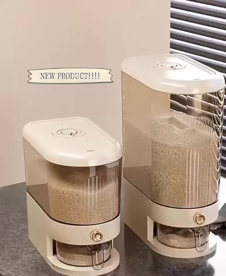 NIVIN Dispenser Beras Otomatis Mewah Estetik 10 KG/ Tempat Beras Mewah Anti Kutu dan Serangga/ Kotak Tempat Wadah Penyimpanan Beras Rice Box Bucket Viral