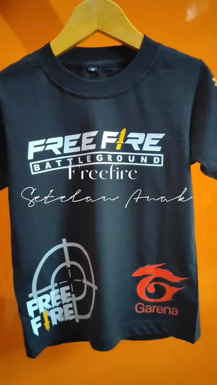 Setelan Baju Anak Freefire - Set Kaos Dan Celana FF Free Fire Anak - Pakaian Anak Game Freefire