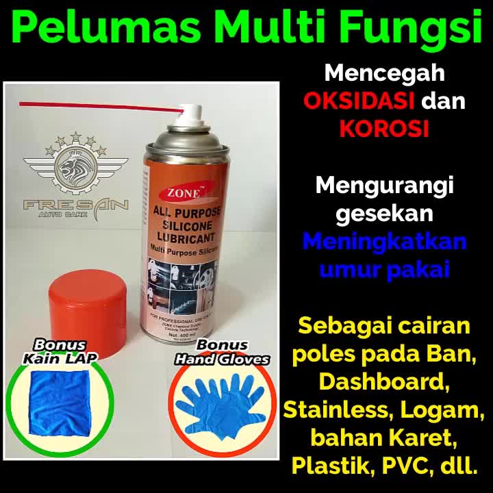 Spray Cairan Pelumas Silikon Anti Karat Silicone Spray Plastik Logam Karet Power Window