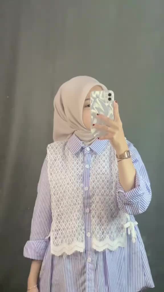 KEMEJA BLOUSE SALUR KOMBINASI BURKAT/ATASAN KEMEJA MIX BURKAT TERLARIS 2025
