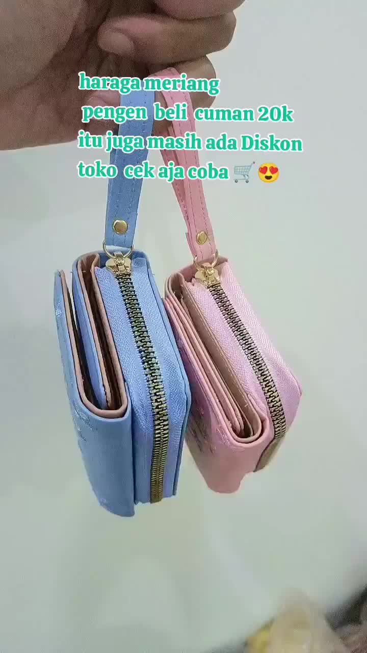 Dompe ARISTA Dompet Lipat Wnita Pendek Dompet Border Dompet Kulit Dompet kartu & koin Dompet permium minimalis Dompet  Wanita murah Uang singapura kecil