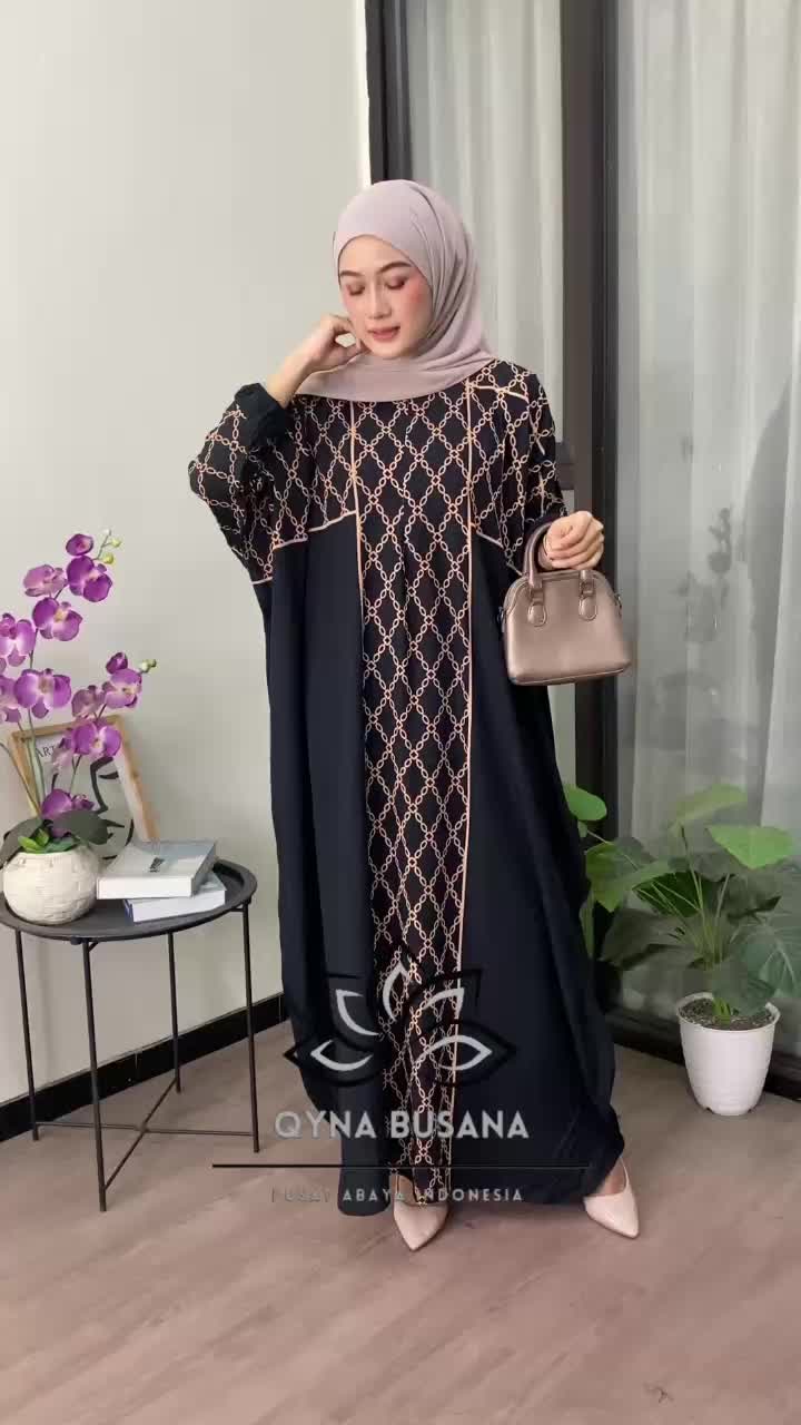 Kaftan Motif Arafah Ld 180 cm Kaftan Panjang Muslim Wanita Nyaman