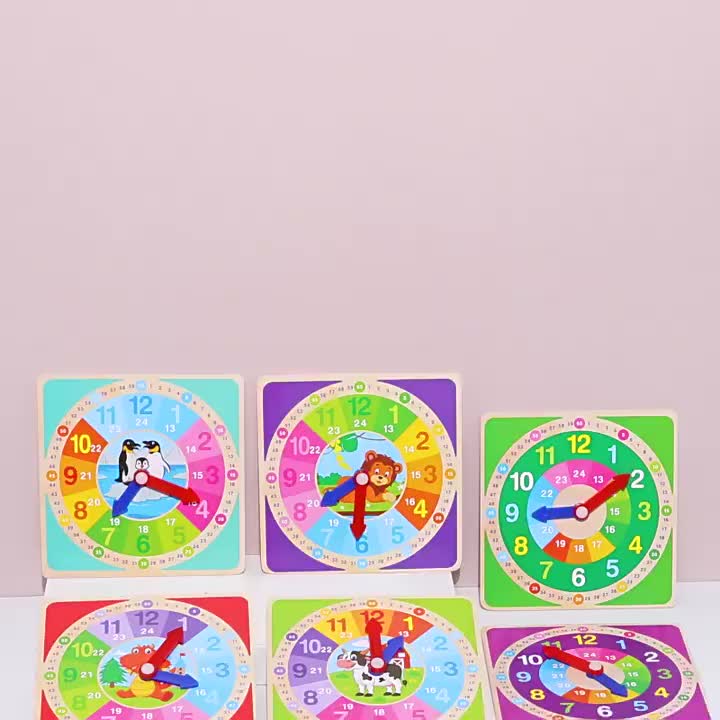 MK920 Mainan Edukasi Kayu Jam Belajar Anak Alat Mengenal Waktu Toys