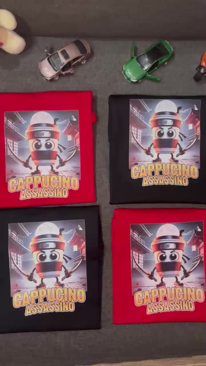 KOKO IMPORT - Baju Kaos Anak Cappucino Assassino Tung Keren Katun Lembut Nyaman Viral Usia 2-16 Tahun Lengan Pendek