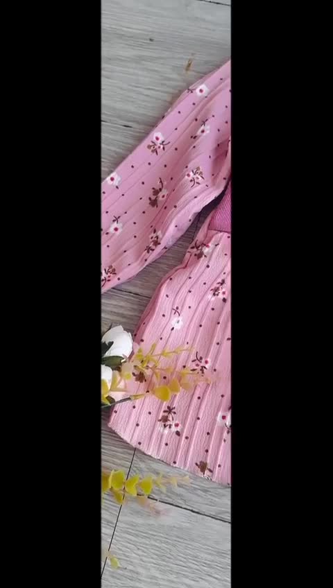 Setelan Cutbray dan Cardigan Anak Perempuan dengan Kerah Motif Bunga Usia 2-7 Tahun - Pakaian, Katun