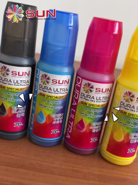 Tinta Epson Art Paper 003 / 001 /057 Korea Terbaik - SUN DURA ULTRA INK 70 ml untuk Epson L1100 / L1110 / L1111 / L1200 / L1210 / L1211 / L1300 / L3110 / L3111 / L4150 / L4160 / L6160 / L6170 / L6190 / L6191 / L14150
