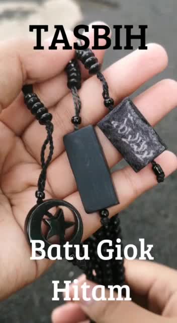 Tasbih 99 Butir Hitam Onyx Motif Plat