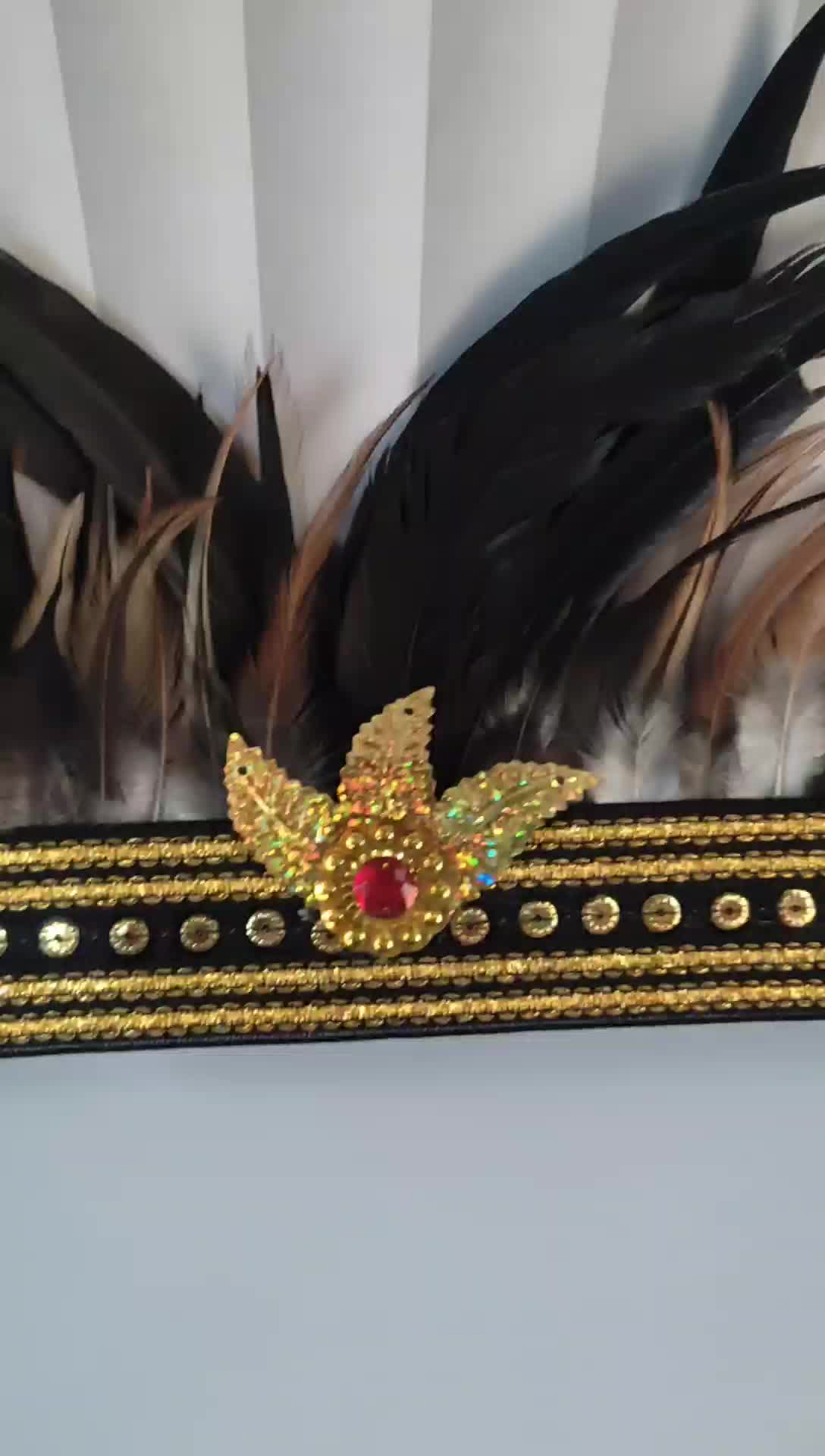 hiasan kepala mahkota bulu premium adat dayak dan papua cocok untuk semua acara bisa dipakai untuk anak dan dewasa
