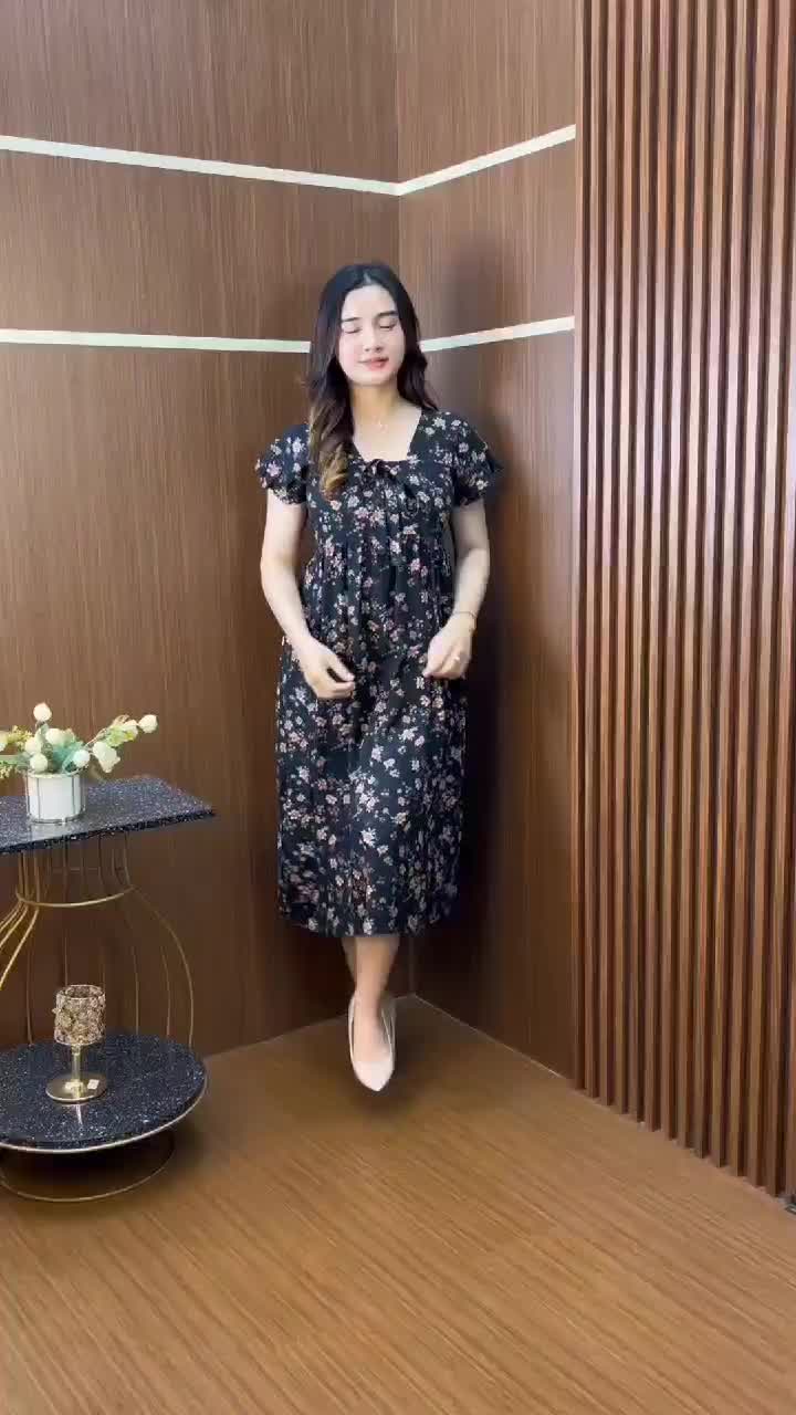Sellena Daster Pendek Wanita Rayon Premium Motif Kekinin Bunga Renda Bumil Busui Cantik Nyaman Panjang