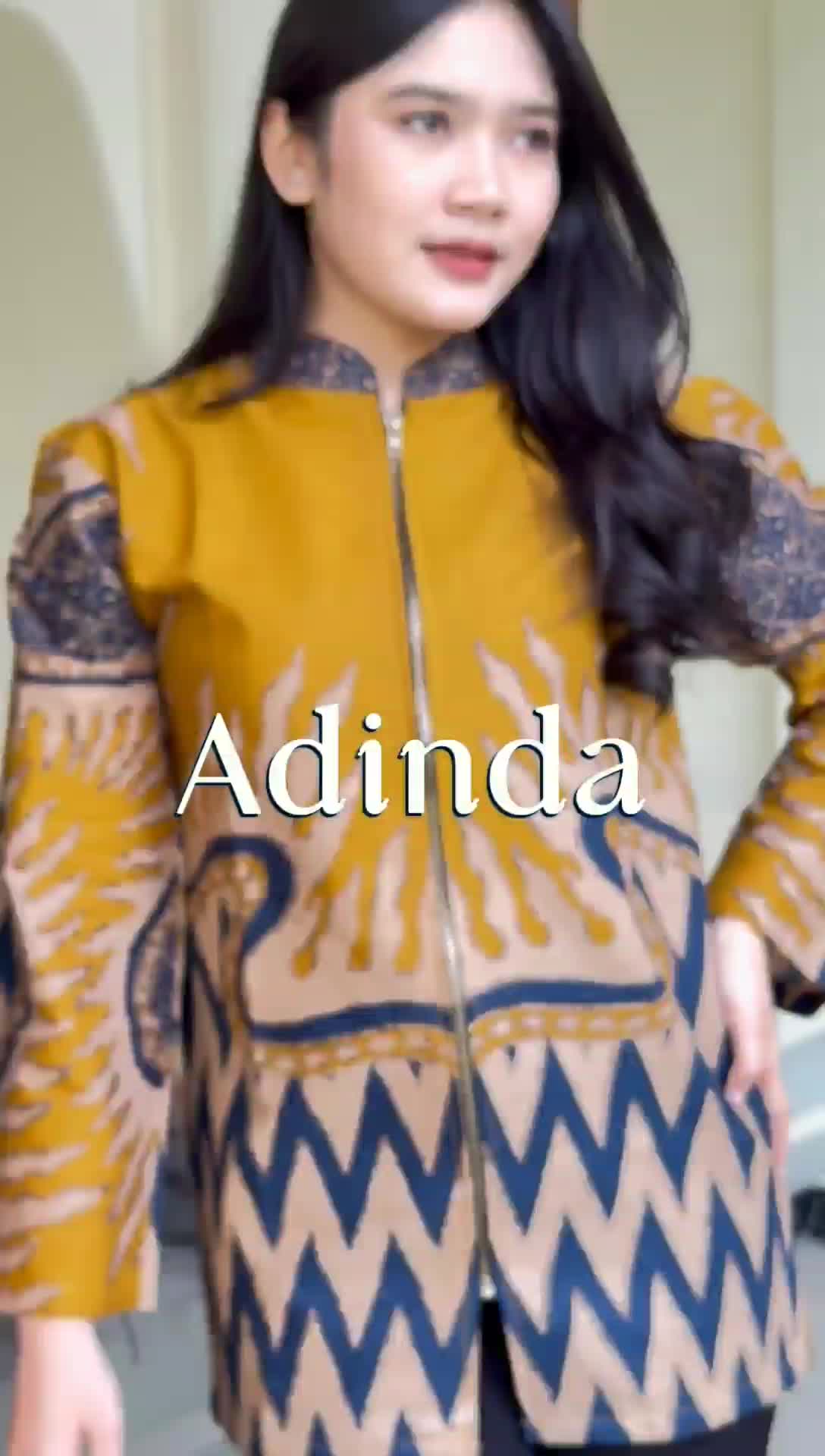 Blouse Adinda Atasan Wanita Batik Kain Katun Halus Lapis Furing / Trikot Murah Muslim Nyaman - Hitam kemeja & blus karet crinkle wardah Kapas Tunics Dress Panjang