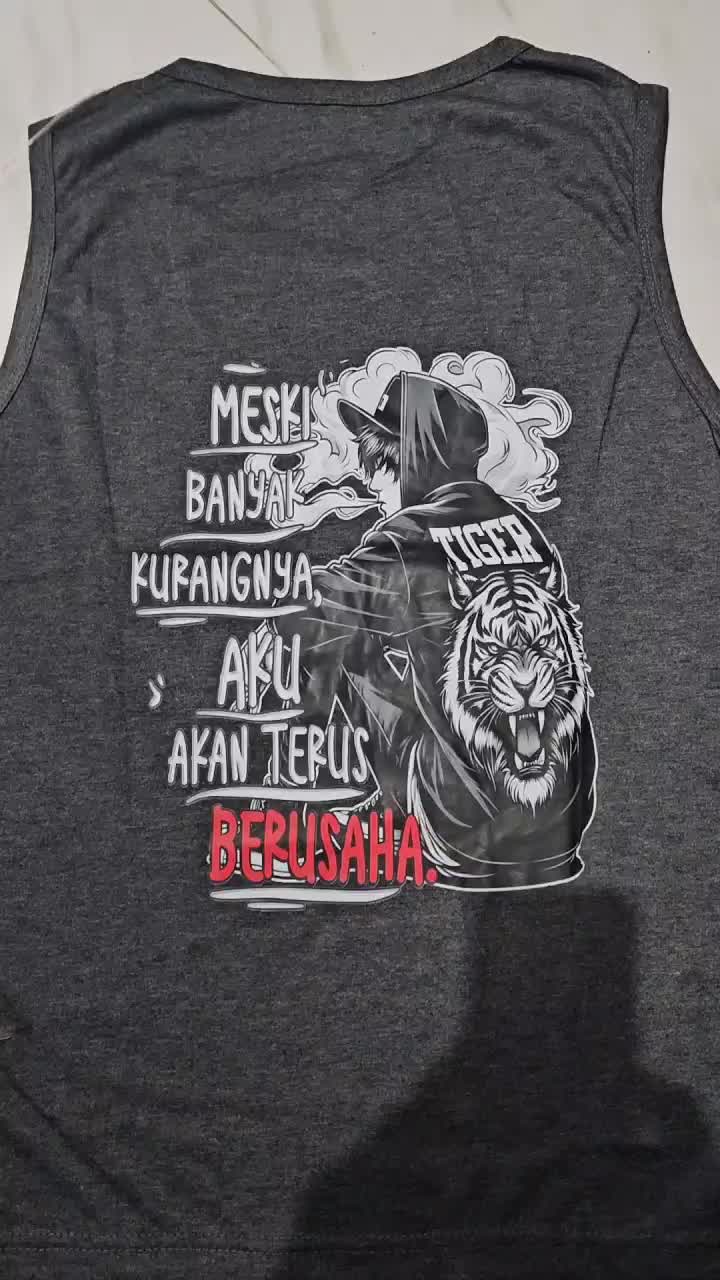 T-shirt Distro Baju SINGLET Distro Pria Keren / Kaos Distro Pria Singlet sablon Berusaha/ Baju Kaos Distro Murah