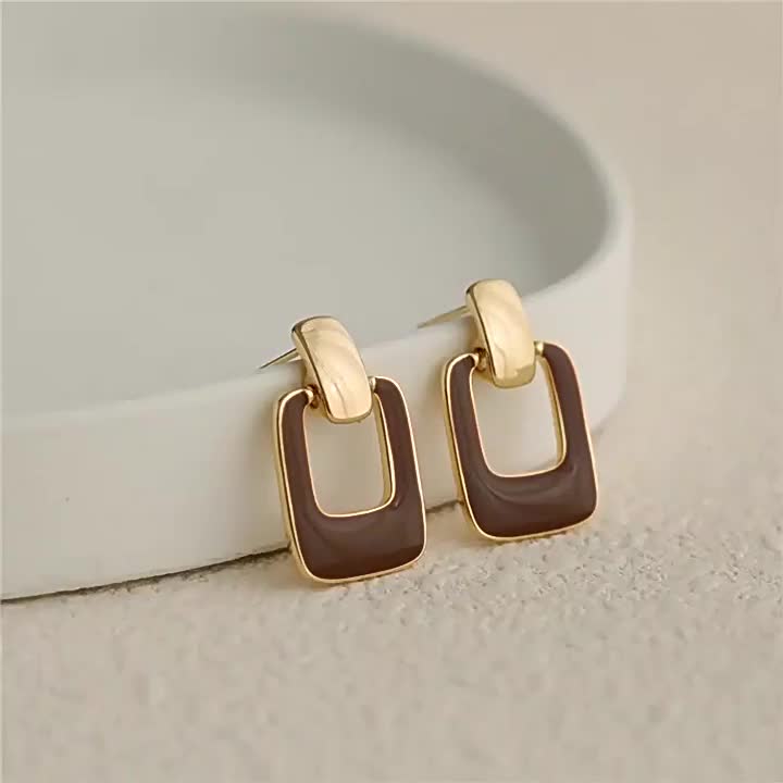 Anting Retro Vintage Wanita Korea  Model Tusuk Tindik Stud Earrings Giwang Hijab Jilbab Gaya Elegan Aksesoris Anting HZD Collection E02
