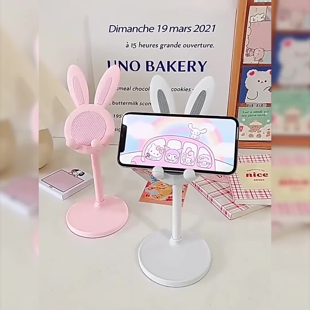 BISA COD 6202 Holder Phone Karakter Rabbit / Folding Dekstop Portable Ponsel