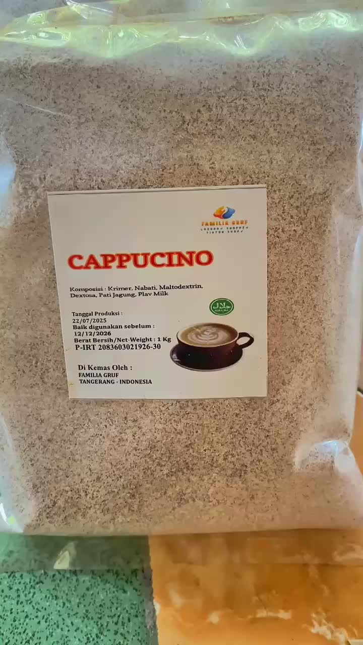 Bubuk Cappucino 1 Kg untuk Jualan Capcin Rendah Gula Coffee Kopi Bubuk Minuman Coffee Latte Drink - Air Serbuk