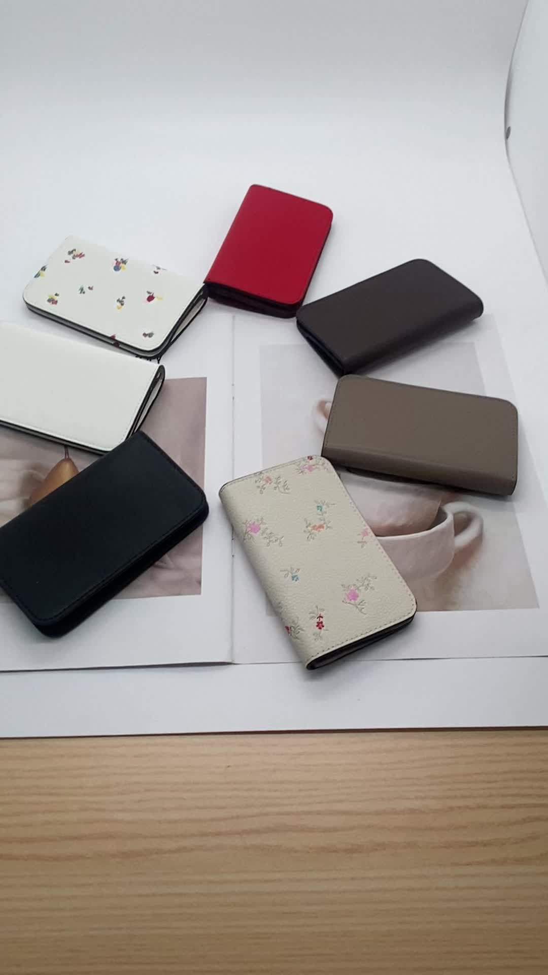 slim card case wallet card holder CCH white print Kartu Wanita