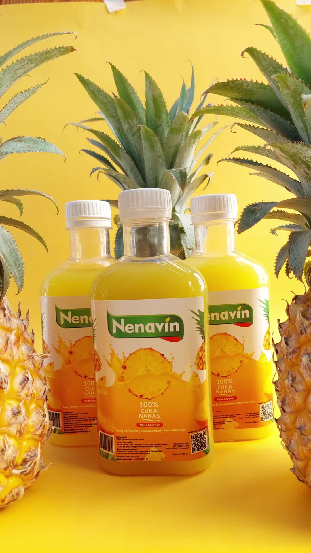 Nenavin Cuka Nanas Original 300 ml With Mother 100% Nanas Asli