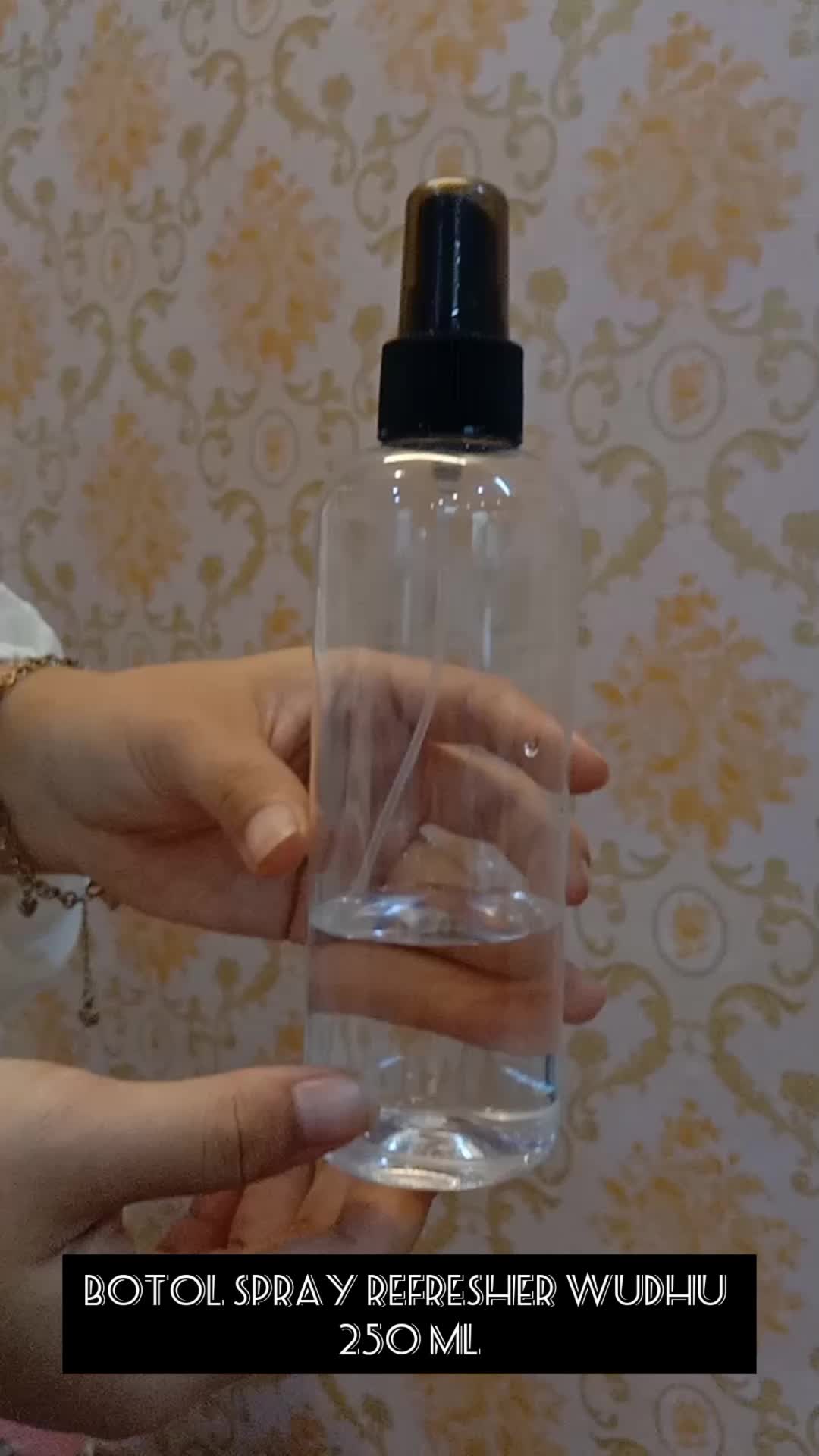 Botol Spray Kosong Logo Indonesia 250ml & 100ml Botol Wudhu Perlengkapan Haji dan Umroh Pria Wanita Putih Putih